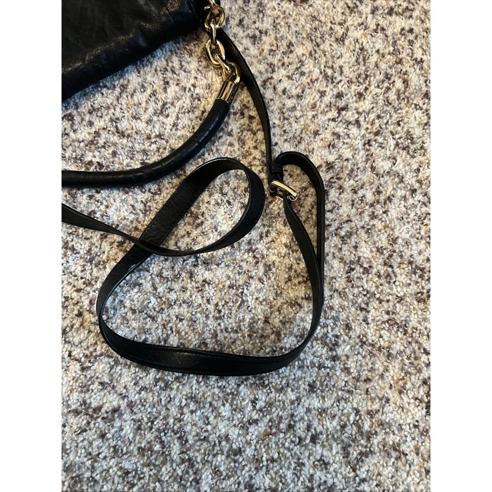 Vintage Michael Kors Leather Crossbody Bag Black Large Pockets Adjusting Strap - Picture 11 of 13